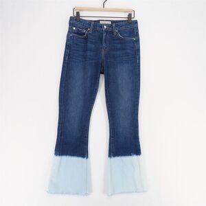 Derek Lam 10 Crosby Flip Flop Flare‎ Jeans Womens 26 Blue Bleach Dip Ankle Fray